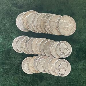 Pre ‘64 Silver Coin Lot 1/2 Dollars Quarters Junk Scrap